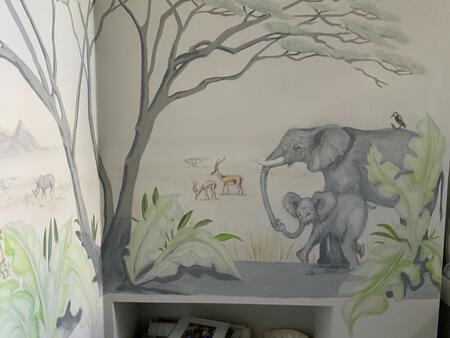 African Safari mural
