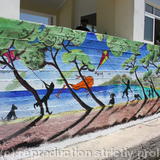 'Kite flying at Koukounaries' Mural, Skiathos Port