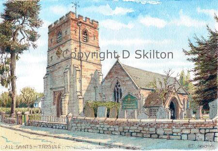 Trysull Church All Saints Staffordshire greeting/ thank you  card