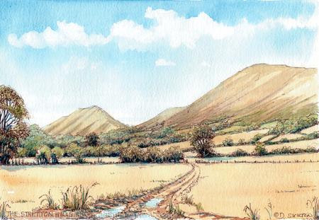 The Stretton Hills  Near Church Stretton Shropshire, greeting card or bespoke notelet. Prints and postcards available.