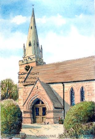 Wombourne Church St.Benedict Biscop Staffordshire ( watercolour) as a greeting card or invitation card or thank you card. Prints and postcards  are available. 