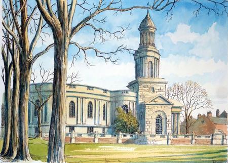 St Chad's Church Shrewsbury as a greeting card. Prints and postcards available.
