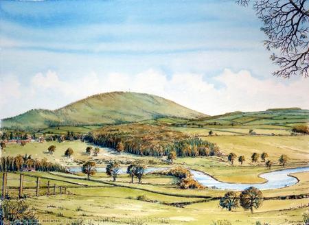 The Wrekin and the River Severn  from Sheinton as a greeting card or bespoke notelet. Prints  and postcards available.