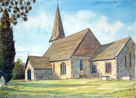 Ditton Priors st John the Baptist Church Shropshire Nr The Brown Clee as a greeting card. Prints and postcards available.