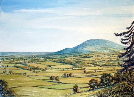 The Wrekin from Wenlock Edge Shropshire as a greeting card. Prints and postcards available. available.