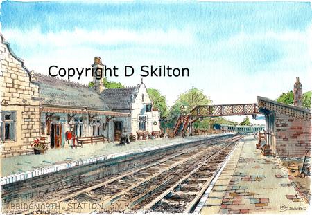 Bridgnorth Station Severn valley Railway greeting card. Prints and postcards available.