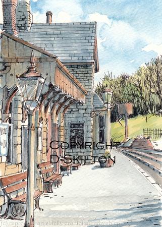 Highley station ( portrait) before the changes, greeting card. Postcards and prints available.