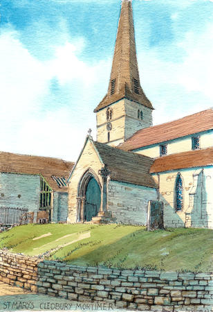 St Mary's Cleobury Mortimer Shropshire as a greeting card