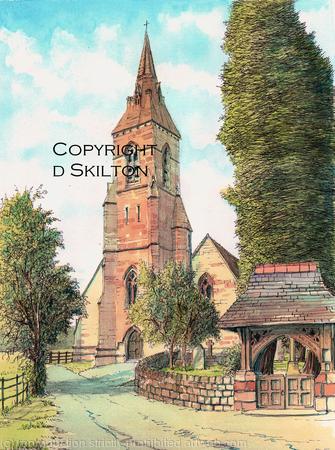 Hagley Church St Johns Nr Hagley Hall Worcestershire greeting card or bespoke notelet or invitation. Prints and postcards available.