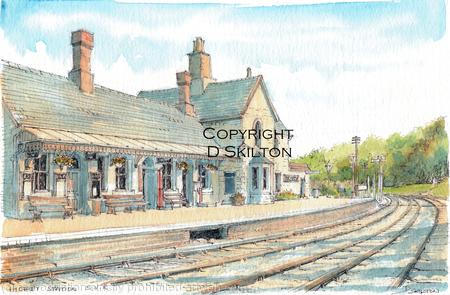 Highley Station with the Engine House greeting card. Prints and postcards available. 