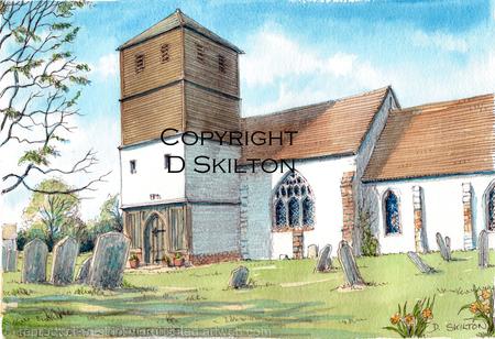 Cotheridge St Leonard Nr Worcester Worcestershire greeting card, thank you card or invitation perhaps. Prints, postcards and original available.