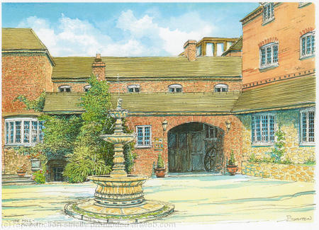 The Mill Hotel entrance Alveley Shropshire as a greeting card or notelet. Prints  available.