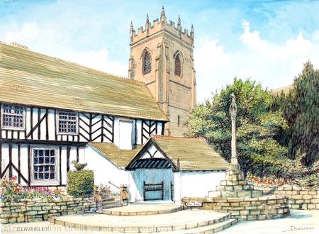 Claverley Church Shropshire Bull Ring Bridgnorth as a greeting card. Prints and postcards available.