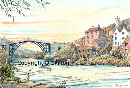 Ironbridge Sunset greeting card or bespoke notelet. Prints and postcards available. 