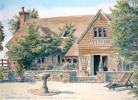 Example of a commission in pencil pen and watercolour