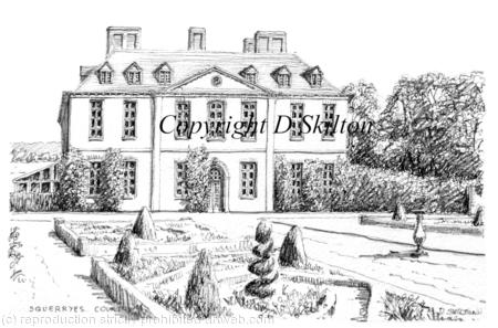 Squerryes Court Kent signed print on a4 watercolour paper 