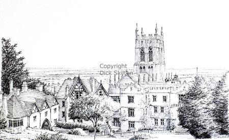 Great Malvern, the Abbey hotel and Abbey ( long). Postcards and prints available.