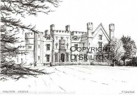 Rowton Castle near Shrewsbury as a Signed a4 print on watercolour paper. Cards available on request.