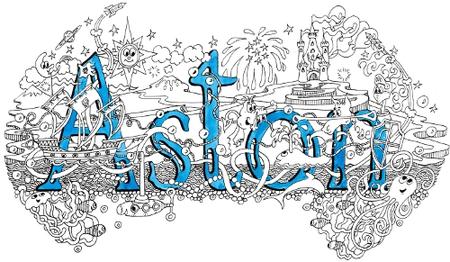 Aston name art card with blue envelope