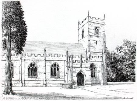 Inkberrow  St Peter's greeting card, thank you card or invitation. prints and postcards available.