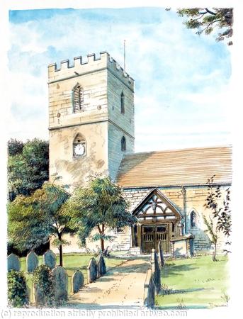 Cardington St James Nr Church Stretton greeting card or thank you card or invitation etc.. Prints and postcards available on request.