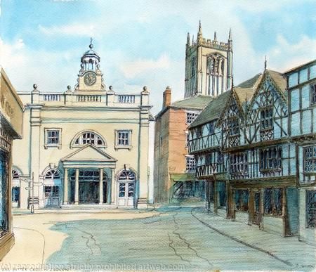 Ludlow butter cross greeting card or bespoke notelet. Prints and postcards available