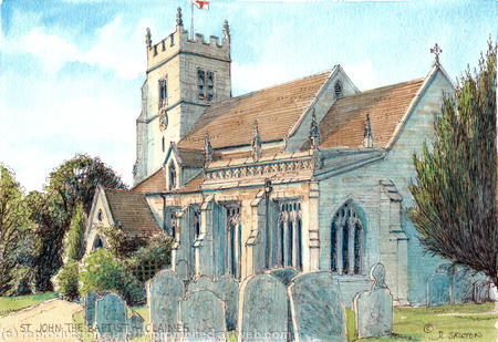 Claines Church St. John The Baptist near Worcester greeting card or notelet or invitation or thank you card perhaps.