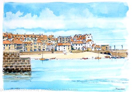 St Ives harbour for greeting card or notelet. Prints and postcards available.