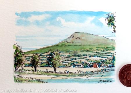 Clee hill from Ludlow rd ACEO Original 