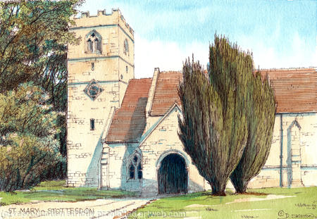 stottesdon church greeting card, notelet invitation or thank you card. prints and postcards available.