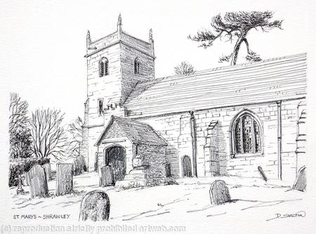 Shrawley St Mary's church Worcestershire greeting card, thank you card or invitation etc. Prints and postcards available.