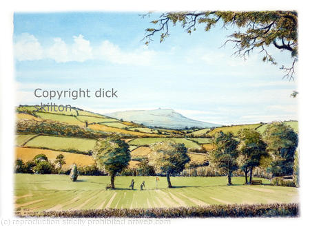 Clee Hill from near Highley school Shropshire as a signed  print on A4 paper unmounted. Cards available.