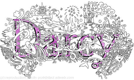 Darcy name art design as a greeting card