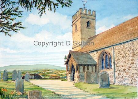 BAYTON Church as a 6 by 4 inch  greeting card, bespoke notelet thank you card or invitation. Prints and downloads for your wedding available.