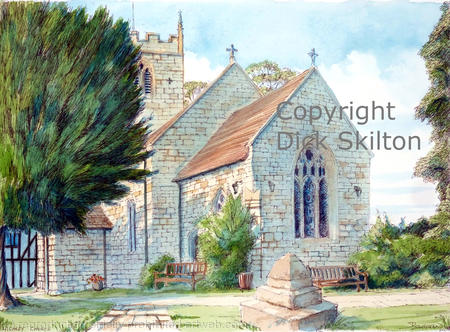 Highley Church St. Mary's  showing the path as a greeting card or bespoke notelet. prints and postcards available.
