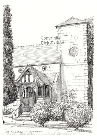 Beckbury Church St. Milburga as a greeting card,  notelet or thank-you card or invitation. Digital prints available.