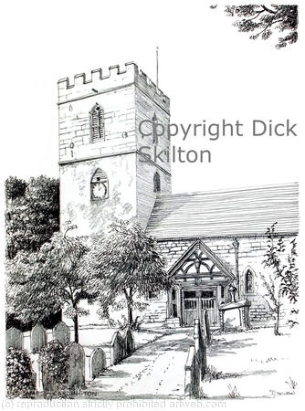 Cardington Church St James pen drawing as a greeting card, notelet, invitation or thank-you card. I can draw any church for you as an original or even a print, please ask.