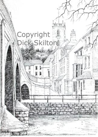 Bewdley, River Severn and church as a greeting card. Prints and postcards available.