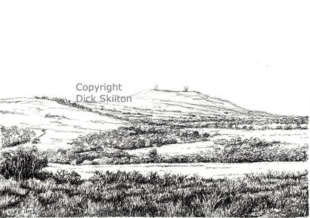 Clee Hill from the common pen drawing as a signed print on A4 paper unmounted. Cards available.