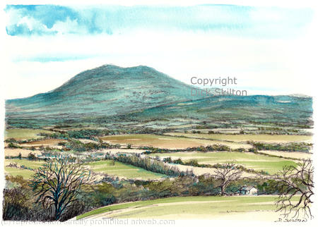 Malvern Hills from the north as a greeting card. Prints and postcards available.
