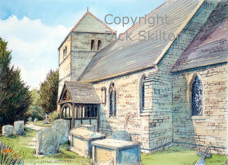 Little Hereford st Mary Magdalene  Unmounted A4 signed print .