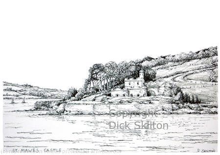 St Maws Castle Cornwall black and white as a greeting card, bespoke notelet or invitation perhaps. Postcards and prints available.