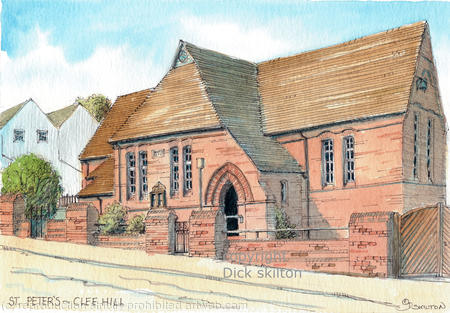 Clee Hill Church St Peters Shropshire  Unmounted A4 signed print .
