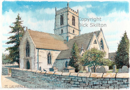 Church Stretton St Laurence church as a greeting card, notelet, invitation or thank you card. Prints, postcards and originals available.