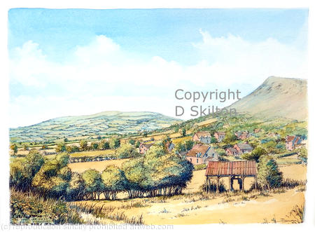 Brown clee & Titterstone Clee from Knowbury as a greeting card or bespoke notelet. Prints and postcards available.