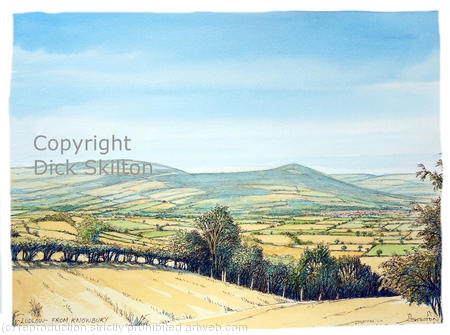 Ludlow from Knowbury clee Hill (2) as a greeting card or bespoke notelet. Prints and postcards available.
