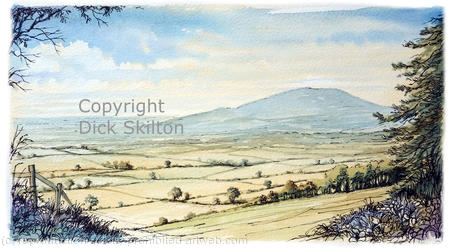 Wrekin from Wenlock Edge (2) as a greeting card, notelet etc. Prints and postcards available on request.