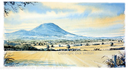 Wrekin from near Newport. Greeting card or bespoke notelet. Prints and postcards available.