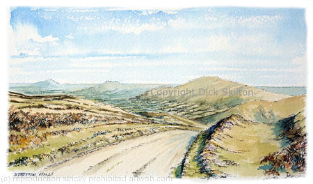 Stretton Hills with road greeting card or bespoke notelet. prints and postcards available.
