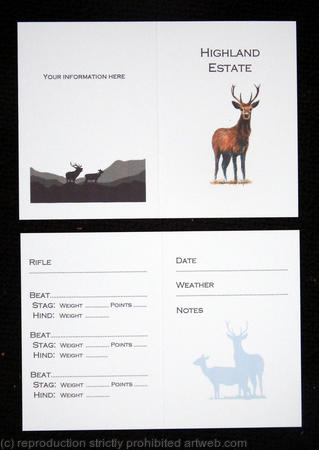 Deer stalking record card example